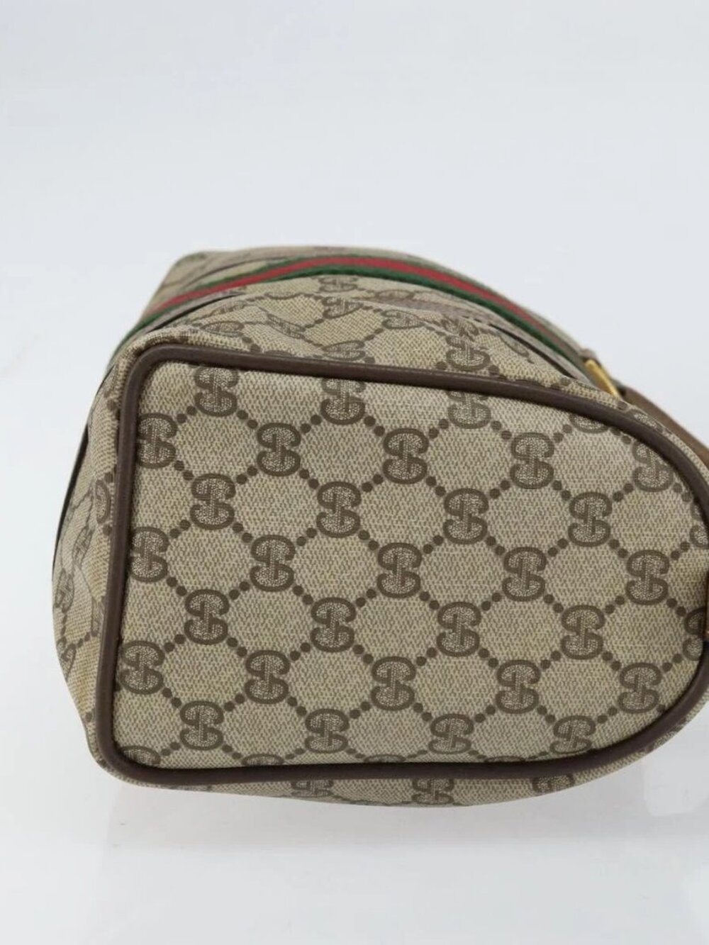 GUCCI GG Supreme Web Sherry Line Boston Bag PVC Beige Gold 40 02 006 Auth gh1505 - Picture 5 of 16